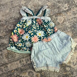 Matilda Jane Floral Kids Matching Set - Blue and Pink